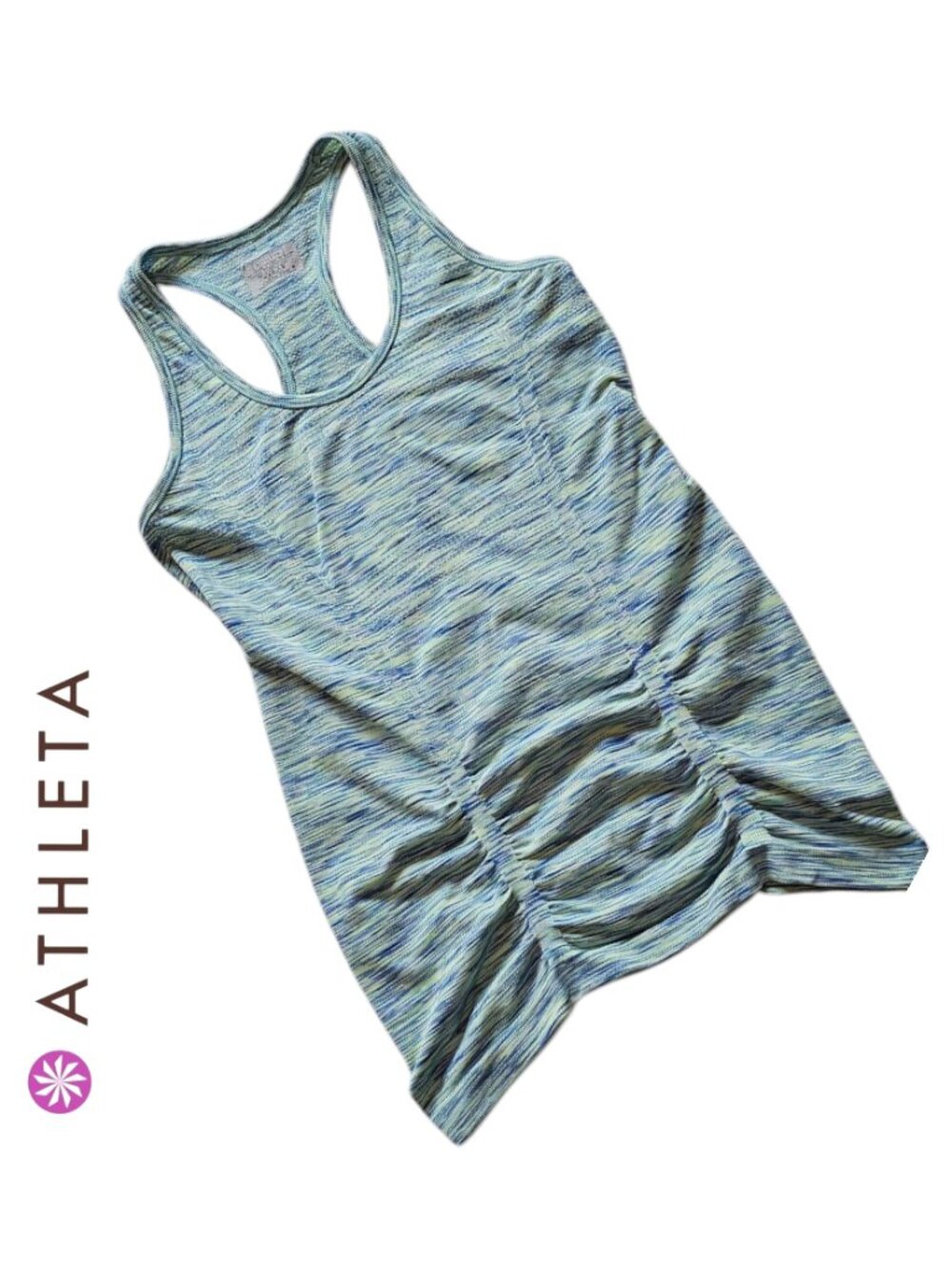 Athleta S Workout Athletic Tank Rouched Aqua Blue